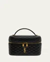 Saint Laurent Gaby Large Ysl Vanity Bag In Quilted Leather In Black