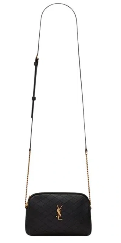 Saint Laurent Gaby Mini Zip-up Camera Bag In Lambskin With Leather Shoulder Strap And