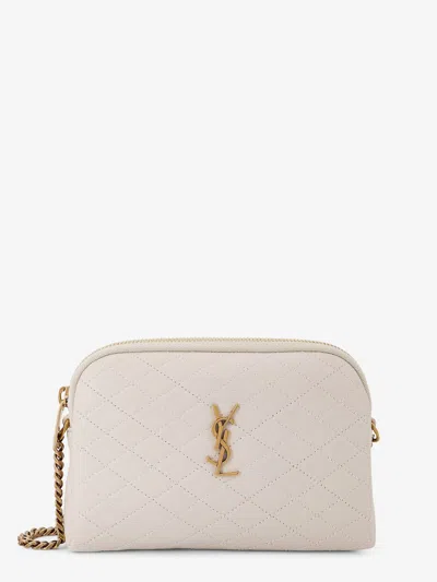 Saint Laurent Gaby Leather Crossbody Bag In White