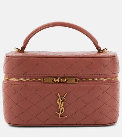 Saint Laurent Gaby Leather Vanity Bag In Pink