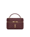Saint Laurent Gaby Patent Leather Shoulder Bag In Red