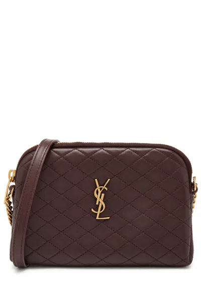Saint Laurent Gaby Mini Leather Cross-body Bag In Burgundy