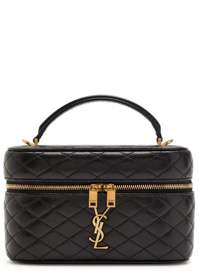 Saint Laurent Gaby Mini Quilted Leather Top Handle Bag In Black