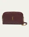 Saint Laurent Gaby Mini Ysl Crossbody Bag In Quilted Leather In Rouge Cabernet