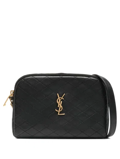 Pre-owned Saint Laurent Gaby Quilted Cross Body Bag In Black