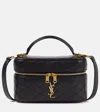 Saint Laurent Gabby Mini Vanity Case In Quilted Leather With Gold Hardware In Black