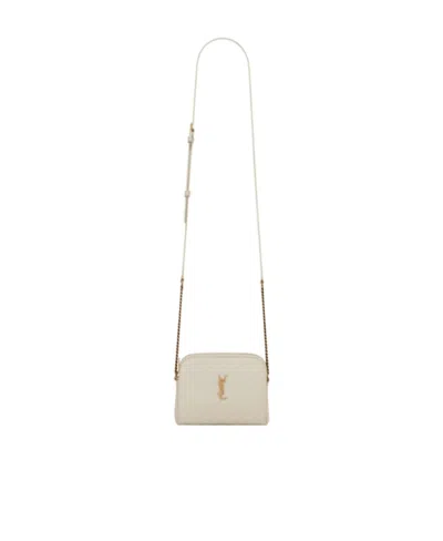 Saint Laurent Gaby Quilted-leather Crossbody Bag In Nude