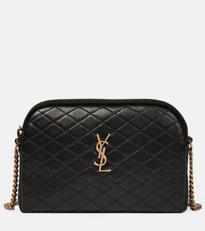 Saint Laurent Gaby Small Leather Clutch In Noir