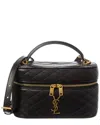 Saint Laurent Gabby Mini Vanity Case In Quilted Leather With Gold Hardware In Black