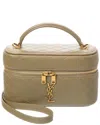 Saint Laurent Gaby Quilted Leather Vanity Bag In Neutral