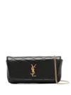 Saint Laurent Mini Quilted Leather Crossbody Bag In Schwarz