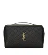 Saint Laurent Gaby Quilted Vanity Case In Black