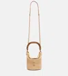 Saint Laurent Gaby Raffia Bucket Bag In Neutral