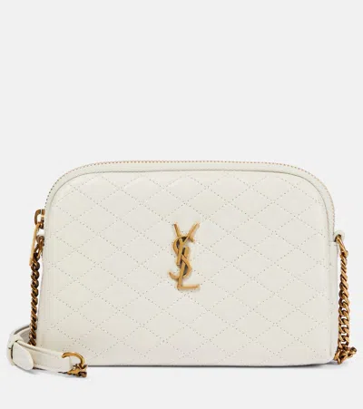 Saint Laurent Gaby Small Quilted Leather Shoulder Bag In Blanc Vintage