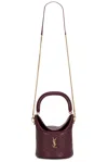 Saint Laurent Gaby Top Handle Bucket Bag In Burgundy