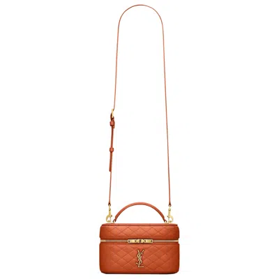 Pre-owned Saint Laurent Gaby Vanity Bag In Lambskin 'dark Mandarin' | Orange | Women's Size Onesize