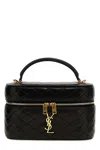 Saint Laurent Gabby Mini Vanity Case In Quilted Leather With Gold Hardware In Black