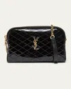Saint Laurent Gaby Ysl Mini Crossbody Bag In Quilted Patent Leather In Noir