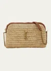 Saint Laurent Raffia Gaby Cross-body Bag In Naturale/brick