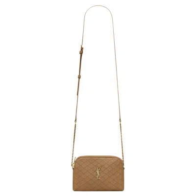 Pre-owned Saint Laurent Gaby Zipped Pouch 'dark Cork' | Tan | Women's Size Onesize In Brown