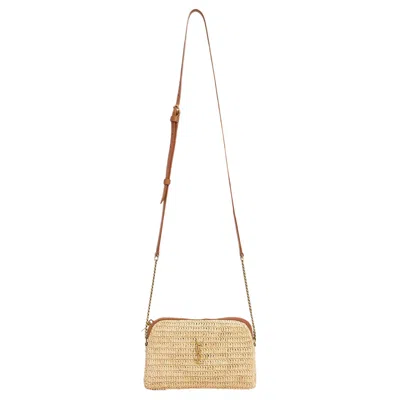 Pre-owned Saint Laurent Gaby Zipped Pouch 'naturel/brick' | Tan | Women's Size Onesize In Brown