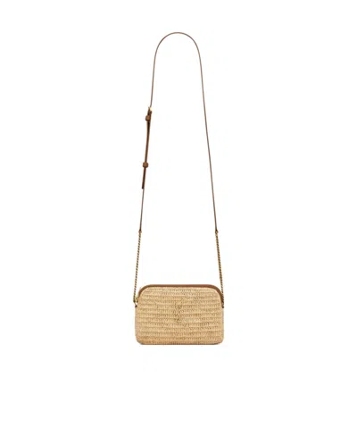 Saint Laurent Gaby Zippped Mini Crossbody Bag In Nude