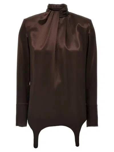 SAINT LAURENT SAINT LAURENT GARTER BLOUSE