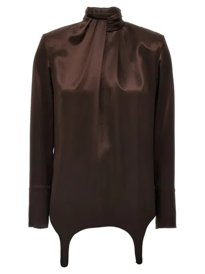 SAINT LAURENT GARTER BLOUSE
