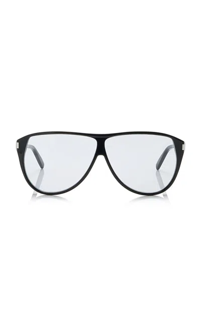 Saint Laurent Gasper Round-frame Acetate Glasses In Black