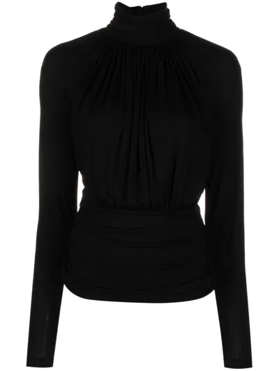 SAINT LAURENT GATHERED CUT-OUT TOP