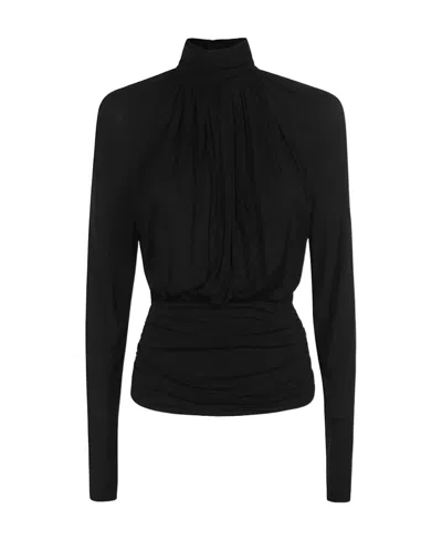 SAINT LAURENT SAINT LAURENT CUT-OUT HIGH NECK TOP