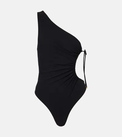 SAINT LAURENT GATHERED ONE-SHOULDER SWIMSUIT