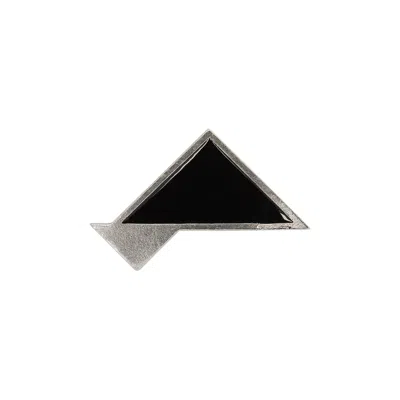Pre-owned Saint Laurent Geometric Brooch 'oxidized Silver' | Men's Size Onesize