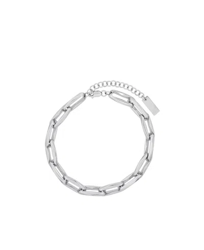 Saint Laurent Geometric Chain Bracelet In 18k Grey Gold In Silver
