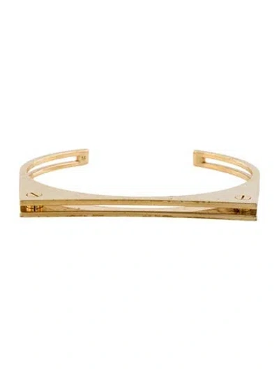 Pre-owned Saint Laurent Geometric Cuff Bracelet, 6.5" In Multi
