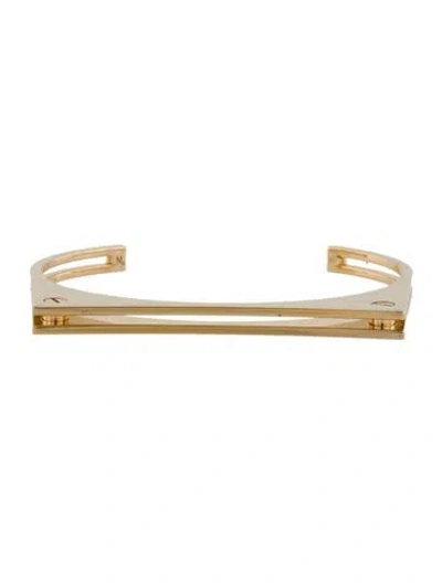 Pre-owned Saint Laurent Geometric Cuff Bracelet, 7" In Multi
