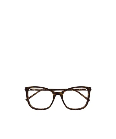 Saint Laurent Geometric-frame Glasses In Black
