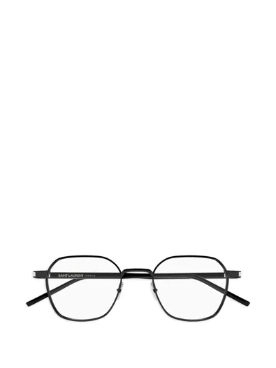 Saint Laurent Geometric-frame Glasses In Black
