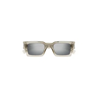 Pre-owned Saint Laurent Geometric Frame Sunglasses 'beige' | Tan | Men's Size Onesize In Brown