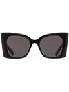 Saint Laurent Geometric-frame Sunglasses In Black