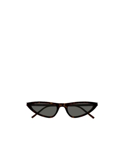 Saint Laurent Geometric-frame Sunglasses In Black