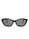Saint Laurent Geometric-frame Sunglasses In Braun