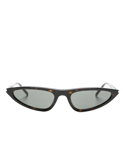 Saint Laurent Sonnenbrille Mit Geometrischem Gestell In Braun