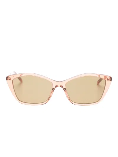 Saint Laurent Geometric-frame Sunglasses In Yellow
