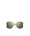 Saint Laurent Geometric Frame Sunglasses In Green