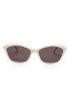 Saint Laurent Geometric-frame Sunglasses In White