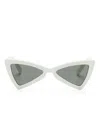 Saint Laurent Geometric-frame Sunglasses In White