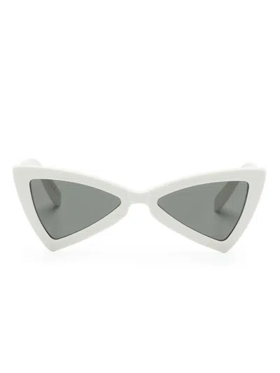 Saint Laurent Geometric-frame Sunglasses In White