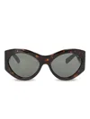 Saint Laurent Geometric-frame Tortoiseshell Sunglasses In Brown