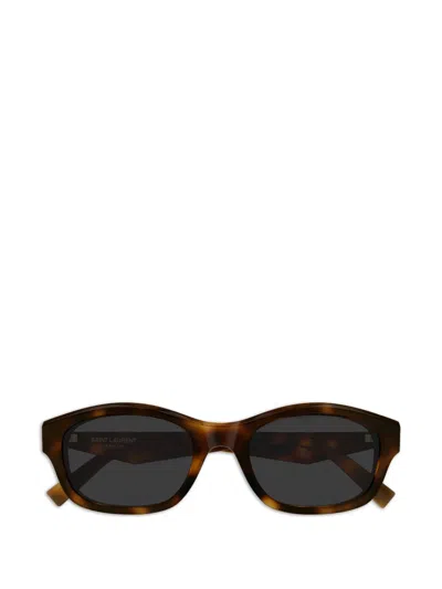 Saint Laurent Geometric-frame Tortoiseshell Sunglasses In Multi